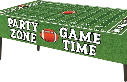 Vista 6 de AnapoliZ Mantel de fútbol de plástico Paquete de 3 piezas (54 pulgadas de ancho x 72 pulgadas de largo) Mantel rectangular para mesa de día