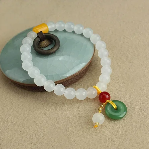 Vista 4 de Dcfywl731 Pulsera de piedra de jade natural hecha a mano para mujer, pulsera de mariposa de jade para mujer, ajustable, verde hetian jade, regalo