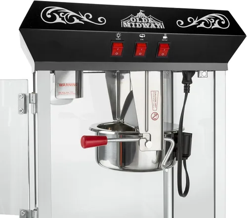 Vista 5 de Olde Midway - máquina de hacer palomitas estilo clásico, con hervidor de agua grande de 8 onzas, Negro