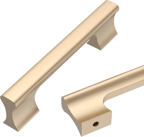 Vista 29 de Asidrama - Paquete de 10 manijas de gabinete de cocina color oro cepillado de 3 pulgadas (76mm), accesorios dorados para gabinetes de cocina