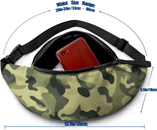 Vista 3 de SHUANGFEI Custom Fanny Pack for Men Women, Personalized Adjutable Belt Packs Add Your Own Image Waist Bag, Fannypack for Running, Travel, Hiking