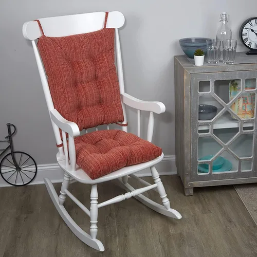 Vista 32 de Klear Vu The Gripper - Juego de cojines antideslizantes para silla mecedora con acolchado grueso, incluye almohadilla de asiento y almohada