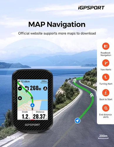 Vista 6 de iGPSPORT BSC300T Ordenador de bicicleta inalámbrico GPS, navegación GPS con pantalla táctil, mapas sin conexión, advertencia fuera de ruta