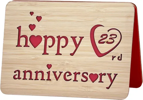 Vista 10 de Tarjeta de felicitación de madera para el primer aniversario, hecha a mano, 1 año, aniversario de boda, tarjeta de primer aniversario para ella, él