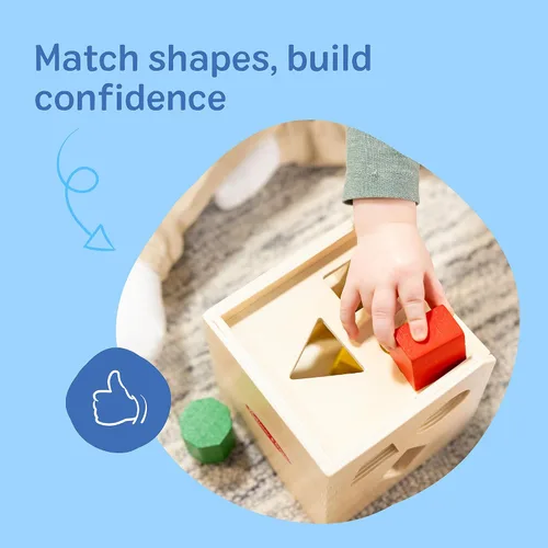 Vista 11 de Melissa & Doug Cubos de formas de Clasificación Clásico Juguete de Madera, Juguete de Desarrollo, Forma Fácil de Agarre, Construcción de Madera
