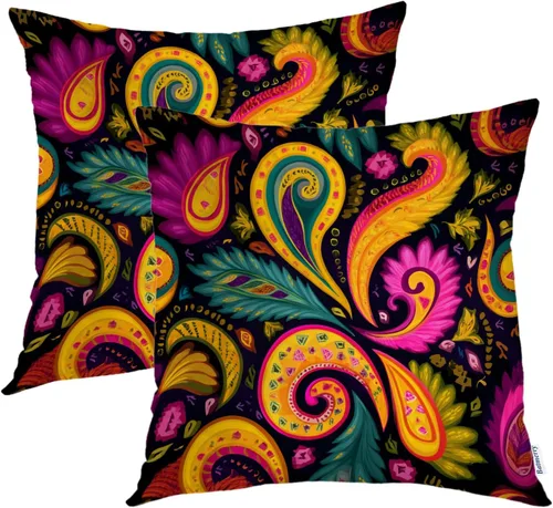 Vista 8 de Batmerry Flowers with Stems Throw Pillow Covers, Beautiful Floral Decorative Pillow Covers Digital Printing Blended for Couch Sofa Bed Invisible