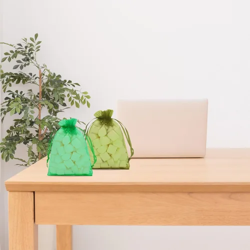 Vista 6 de Whaline 120 bolsas de organza con cordón, bolsa de regalo verde, bolsas de regalo de fiesta de Navidad, bolsas de regalo de fiesta de Navidad, verde