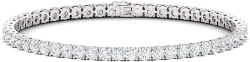 Vista 2 de Diamondere Pulsera de tenis de zafiro blanco natural y certificado en plata de ley 925 Pulsera de 5.49 quilates para mujer, longitud de 7.5