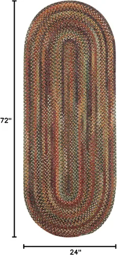 Vista 2 de Capel American Heritage Woodstone Alfombra Trenzada Ovalada de Pasillo 2' 0" X 6' 0
