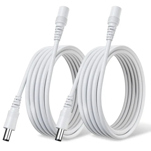 Vista 12 de Paquete de 2 cables de extensión de cobre puro de CC de 3 pies/3.3 ft, universal de 0.217 in x 0.083 in, enchufe hembra a macho, cable de 12 V