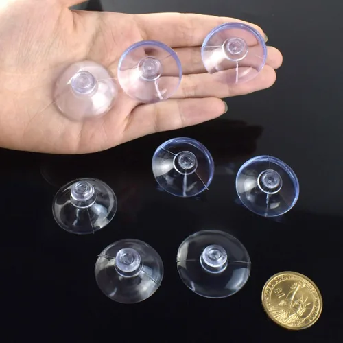 Vista 3 de Paquete de 20 ventosas para ventosas de plástico de vidrio, ventosas de plástico transparente de PVC con ganchos para mesa de vidrio, almohadilla