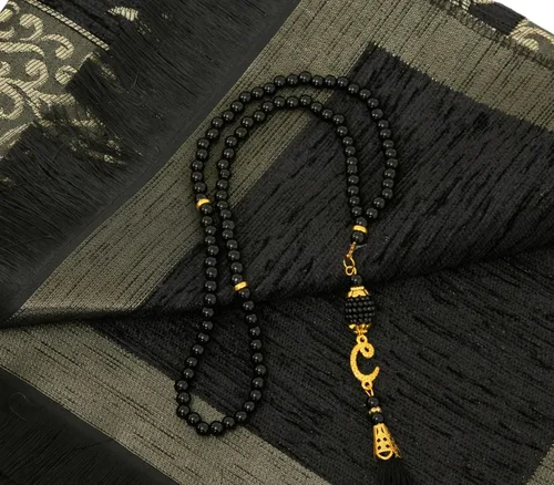 Vista 7 de Prien Alfombra de oración musulmana con Tasbih y bolsa portátil, regalo musulmán para mujeres y hombres, caja islámica Mubarak, juego de regalos