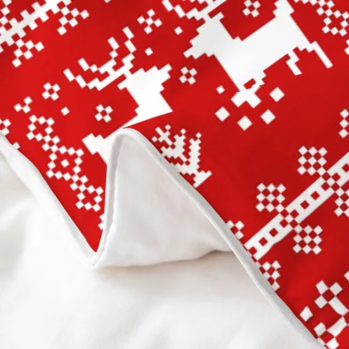 Vista 16 de Funda de edredón de árbol de Navidad 100% algodón natural, juego de ropa de cama de copos de nieve de Navidad para niños y niñas, funda de edredón