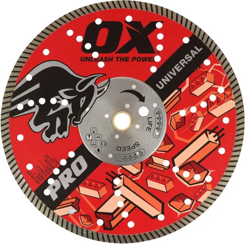 Vista 10 de OX Herramientas 4" Universal Superfast Diamond Blade 7/8" - 5/8" Bore