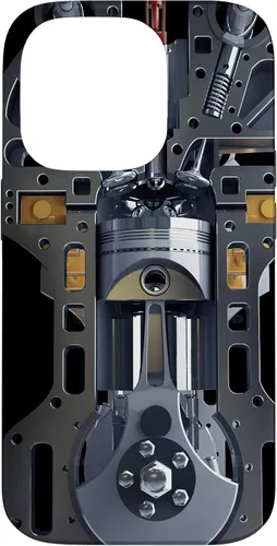 Vista 17 de Mecánico Motor Metal Pistón Cilindros Metal PC Case para iPhone 17