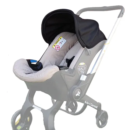 Vista 10 de Kit de cambio y lavado, cubierta protectora para sombrilla del dosel, compatible con los cochecitos con asiento de automóvil Doona (Beige y Negro)