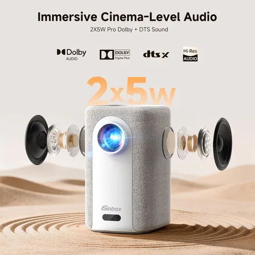 Vista 6 de Proyector 4K para Exteriores [Lanzamiento Corto/1200ANSI/Aplicaciones Integradas] con WiFi y Bluetooth, Proyector de Enfoque Automático con Soporte