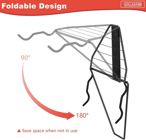 Vista 4 de WALMANN Soporte horizontal para bicicleta montado en la pared, plegable que ahorra espacio para 4 bicicletas, almacenamiento interior de bicicletas