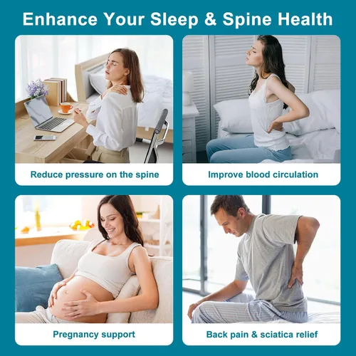 Vista 6 de Almohadas de alineación para dormir de lado, almohada de rodilla para dormir de lado con correa ajustable Alivia el dolor en caderas, rodillas