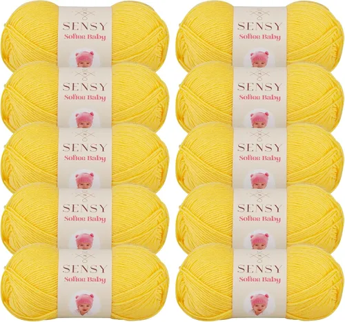 Vista 25 de Sensy Softee Hilo para Bebé, 3.5 oz, 275 yardas, Gauge 3 Light (Almendra)