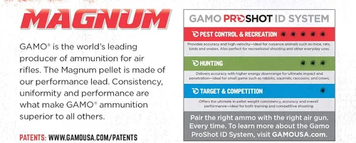 Vista 3 de Gamo Magnum Spire Point Double Ring Pellets – Pointed Lead Pellets, Multiple Calibers