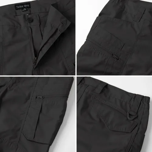 Vista 7 de CARWORNIC Pantalones tácticos ligeros para hombre, pantalones cargo militares, resistentes al agua, para senderismo, trabajo