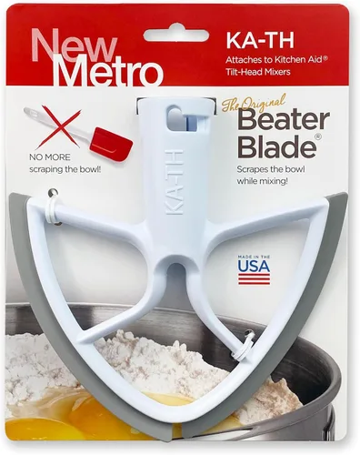 Vista 3 de New Metro KA-5L Cuchilla original para batidora para la mayoría de las batidoras KitchenAid de 5 cuartos con soporte para cuenco, gris