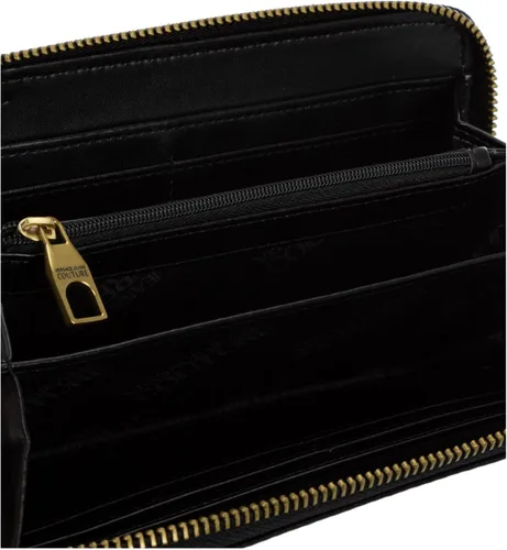 Vista 4 de VERSACE JEANS COUTURE CARTERA MUJER 72VA5PA1 EN PIEL NEGRO FAUX CON CREMALLERA ALREDEDOR Y LOGO METAL, Cartera con cremallera