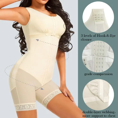 Vista 2 de Fajas Colombianas reductoras y moldeadoras de cuerpo completo para control de barriga para mujer