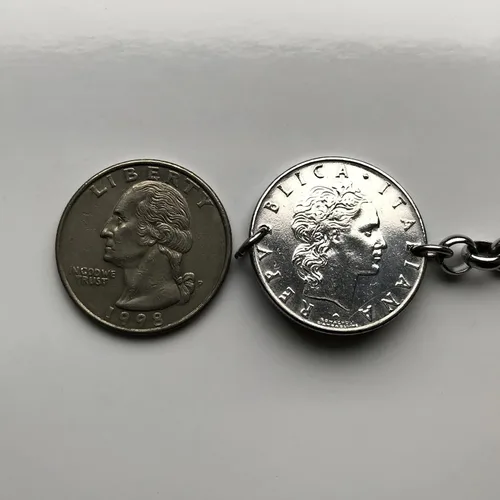 Vista 7 de 1959 Italia 50 Lira moneda italiana joyería pulsera laureado Vulcan herrero Roma Florencia Milano Venecia Torino Palermo Siena Bolonia Módena Lecce