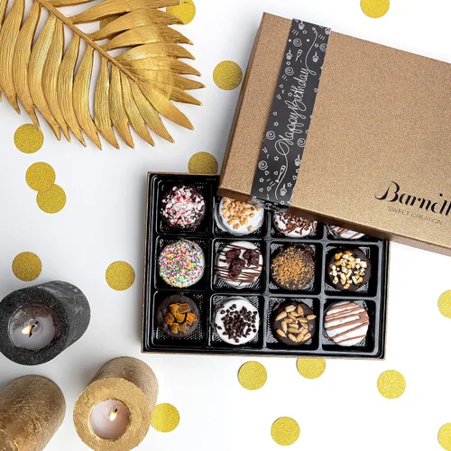 Vista 4 de Barnetts - Cesta de galletas de chocolate para mujer, regalo de feliz cumpleaños, ideal para mamá, esposa, tía, abuela, sobrina, hija, hermana