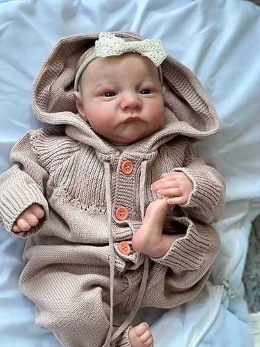 Vista 5 de KAWAYII Vinilo de cuerpo completo de 19.7 in Reborn Toddler Boy Premie Baby Genesis muñeca pintada a mano, linda muñeca realista de silicona