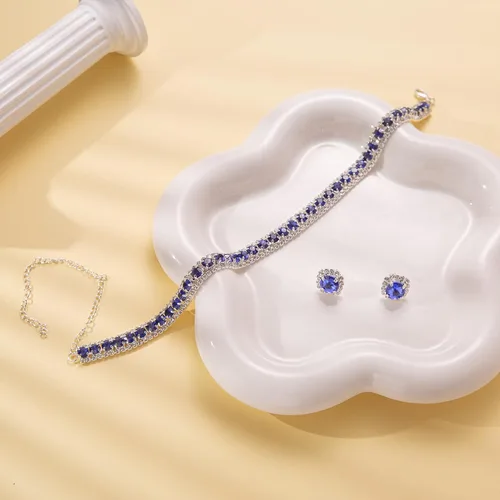 Vista 19 de Collar de gargantilla nupcial de cristal de diamantes de imitación para mujer