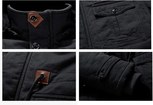 Vista 7 de CRYSULLY - Abrigo de invierno con capucha extraíble para hombre