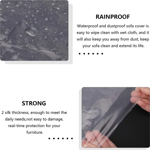Vista 3 de Paquete de 2 fundas de plástico para sofá de 146 pulgadas/12 pies, fundas de muebles, fundas de sofá seccional, funda de plástico extragrande