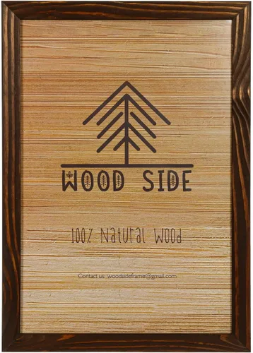 Vista 12 de Portarretratos de póster de madera rústica 11x17 - Madera maciza natural ecológica con acabado envejecido para montaje en pared - Azul