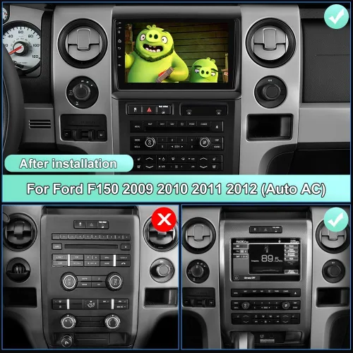 Vista 2 de Radio Android para Ford F150 2009-2012 0nly Fit Auto AC, con pantalla táctil de 9 pulgadas, 2GB+64GB, compatible con Carplay, Android Auto, SWC