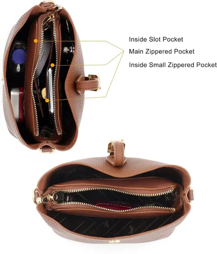 Vista 7 de Montana West Bolsos cruzados para mujer, pequeños leopardo pata de gallo con cartera