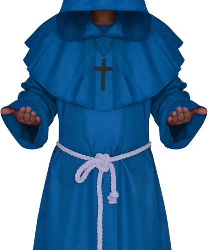 Vista 2 de Bata de monje medieval, bata de sacerdote, capa de disfraz de Halloween
