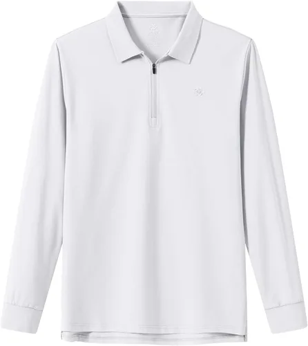 Vista 3 de AjezMax Polo de manga larga para hombre estilo informal color liso