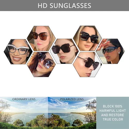 Vista 6 de Gafas de sol de ojo de gato para mujer, protección UV, diseño de ojo de gato, mariposa, AM014