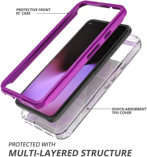 Vista 3 de Jeylly Funda de teléfono para Google Pixel 5, [Paquete de 2+2] Protector de pantalla de vidrio templado + protector de lente de cámara, PC duro