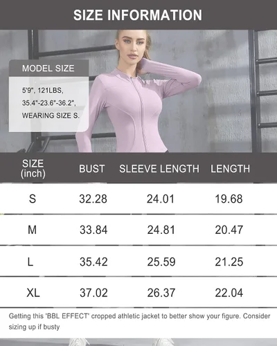 Vista 6 de ANOTHER CHOICE Women Gym Zip Up Crooped Workout Jacket Lightweight Running Athletic Top with Thumb Hole