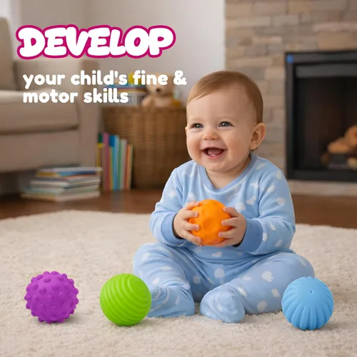 Vista 3 de Juguetes Montessori para bebés de 3 meses en adelante, pelotas de bebé de 3 a 12 meses para bebés y niños pequeños de 3 meses, juego de múltiples