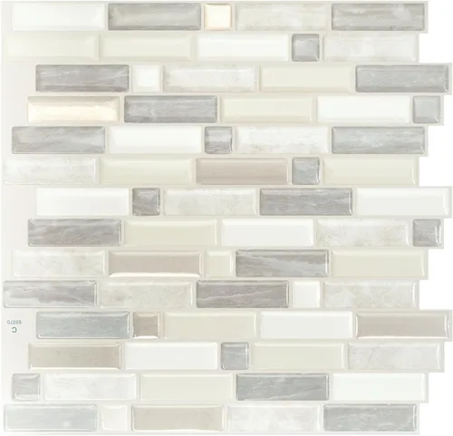 Vista 11 de SMART TILES Protector contra salpicaduras despegar y pegar - 5 hojas de 9.36" x 9.73" - Azulejo adhesivo 3D despegar y pegar para protector contra