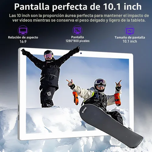 Vista 8 de Tablet Android de 10.1 pulgadas, 8 GB + 128 GB, 2 en 1 negro con kit de Octa-Core, expansión de 1 TB, cámara de 13 MP+8 MP, batería de 7000 mAh