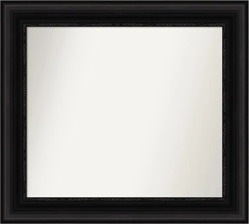 Vista 502 de Amanti Art Espejo personalizado, espejo de baño negro puente, espejo de pared o espejo de tocador de baño sobre el fregadero (26 x 26 pulgadas)