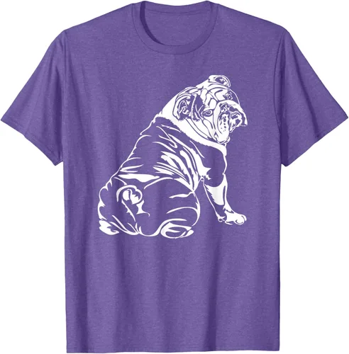 Vista 6 de Gracioso Bulldog Inglés playera perro Hund playera regalo, Azul (Heather blue)