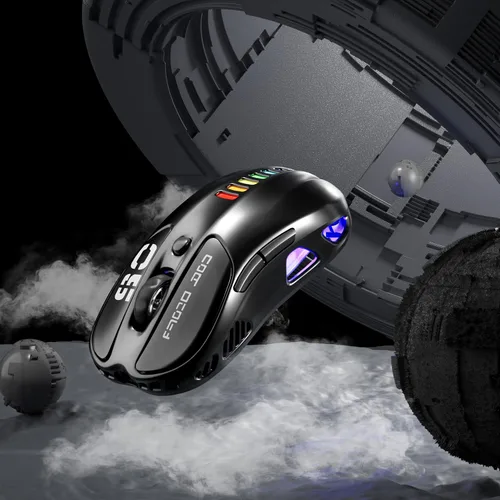 Vista 8 de Uciefy Z05 - Ratón inalámbrico para juegos, triple modo 2.4GBlutoothUSB-C, 6 botones programables, sensor óptico de 12000 DPI, retroiluminación RGB