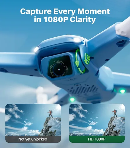 Vista 2 de SYMA Dron con cámara 1080P HD FPV plegable para niños y adultos, juguetes cuadricóptero con posicionamiento de flujo óptico, lente ajustable 90°